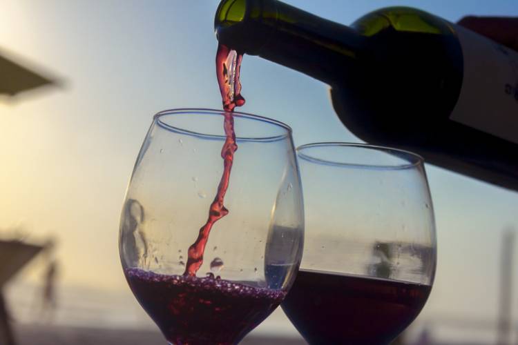 Wine being poured in Port Aransas 