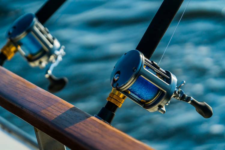 A fishing pole off the coast of Port Aransa